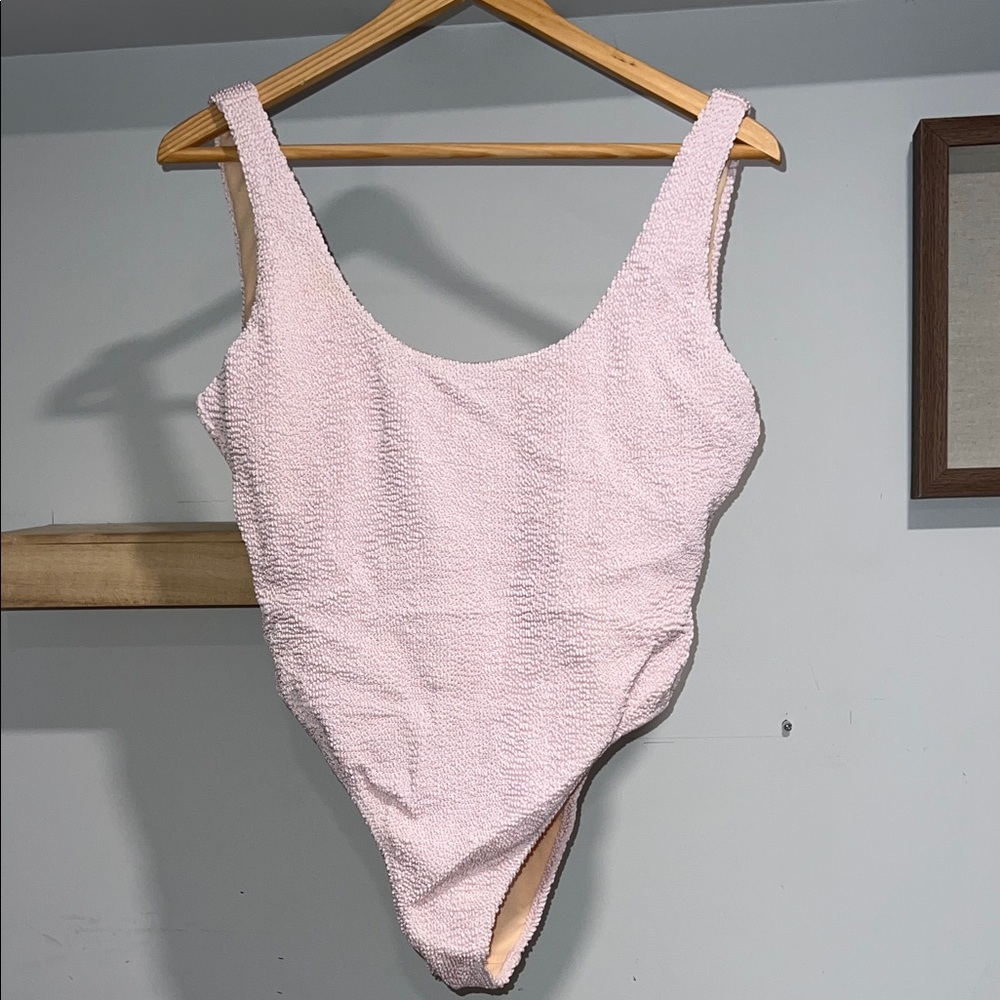 Pacsun Pink Zina Scrunch Low Back One Piece Swimsuit